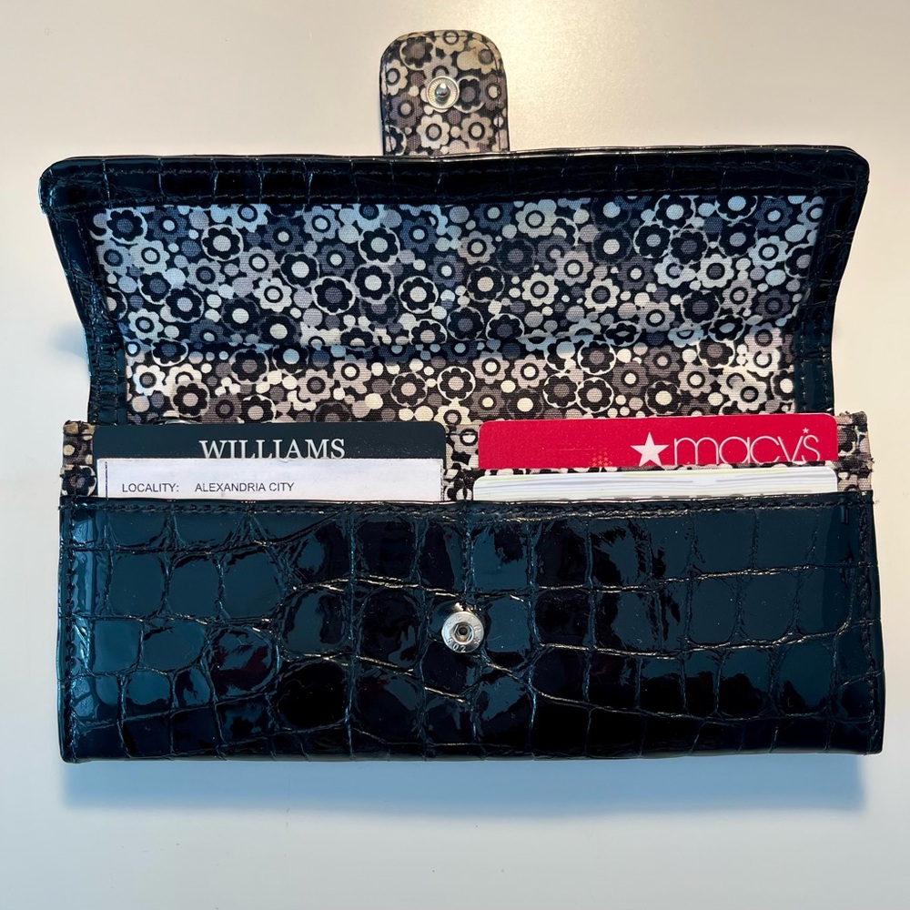 Brighton Black Croc-Embossed Wallet - Picture 2 of 6